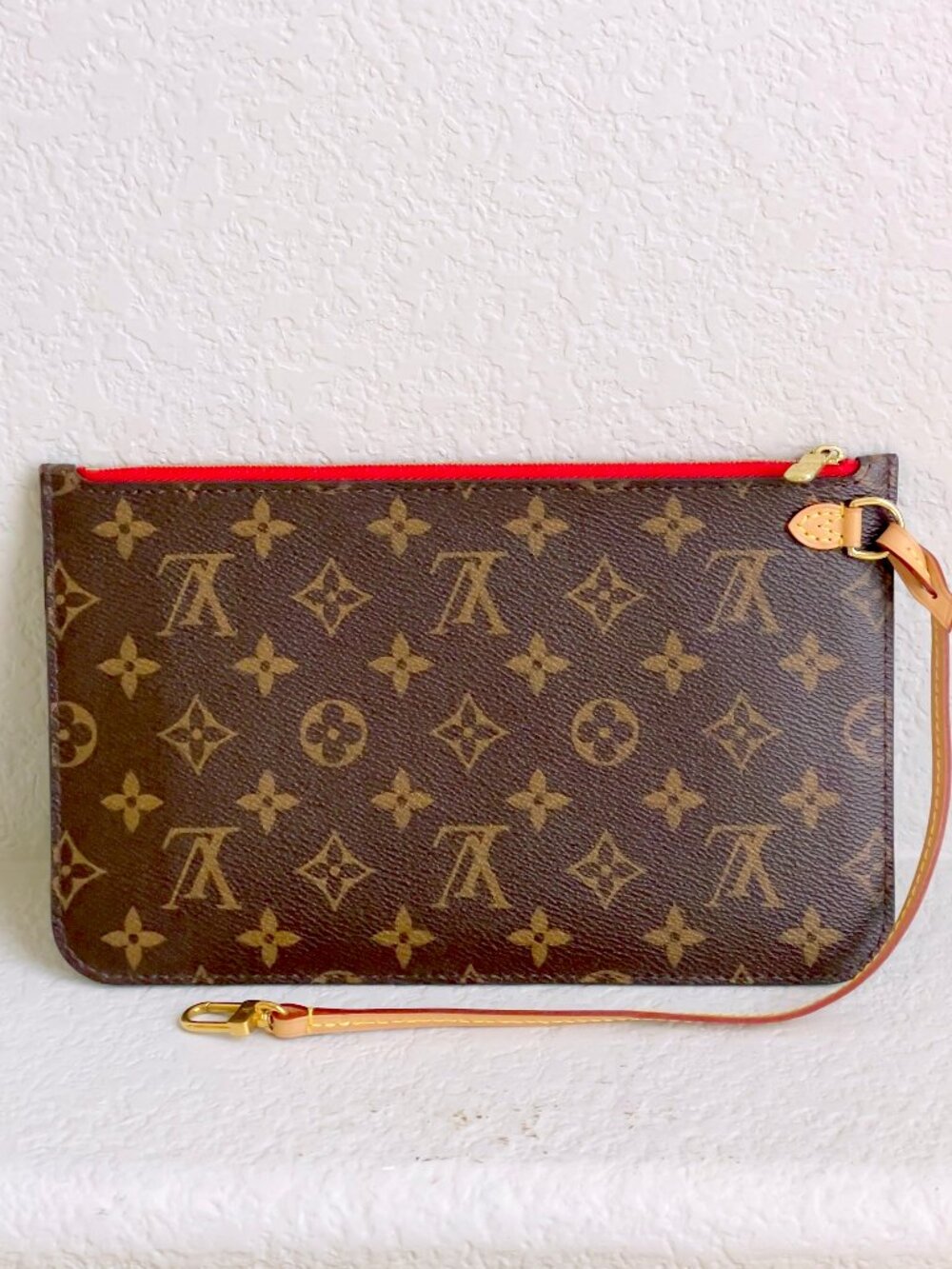 LOUIS VUITTON Brown Monogram Neverfull Pouch